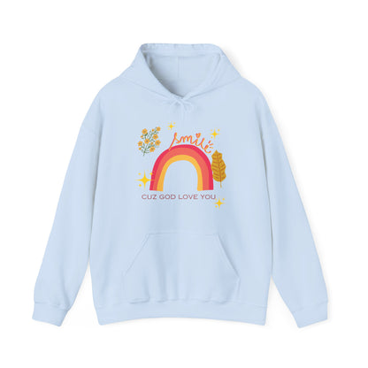 Copy of Vintage Rainbow 'Smile Cuz God Love You' Hoodie — Inspirational Christian Sweatshirt