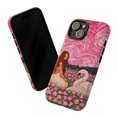 Serene Swan & Maiden Art Phone Case | Aesthetic Vintage Impressionist Tough Case