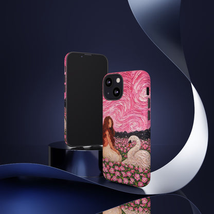 Serene Swan & Maiden Art Phone Case | Aesthetic Vintage Impressionist Tough Case