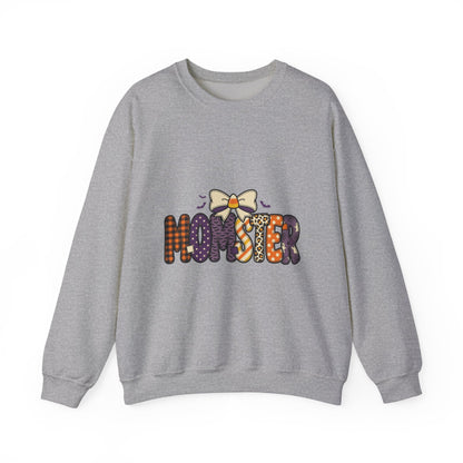 Momster Halloween Crewneck Sweatshirt | spooky mom, purple orange