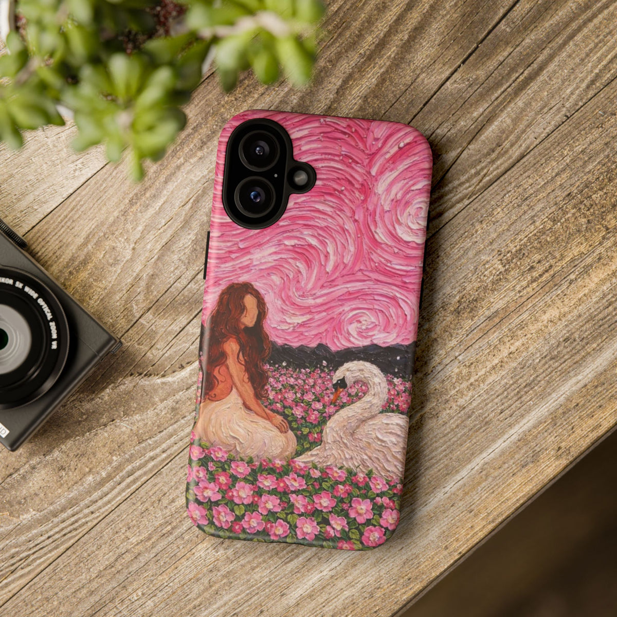 Serene Swan & Maiden Art Phone Case | Aesthetic Vintage Impressionist Tough Case