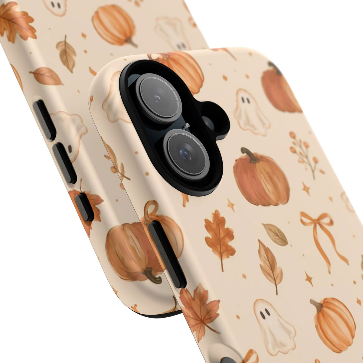 Minimalist_Autumn Pumpkin & Ghost Phone Case — Cute Fall Pattern