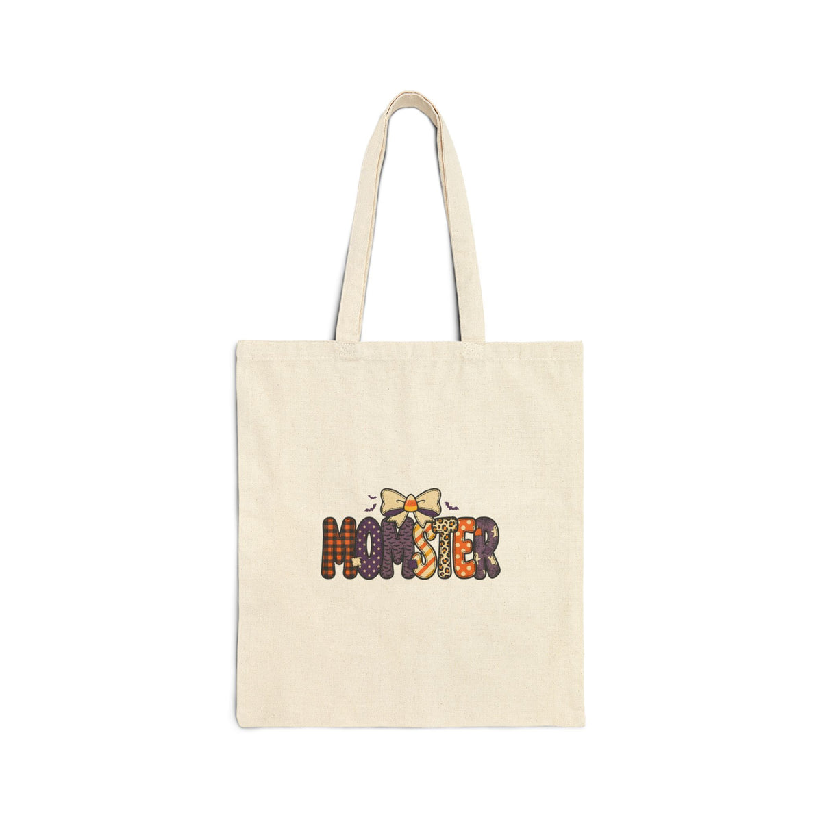 Momster Halloween Tote Bag | Cute Gothic Momster Design, Purple Orange