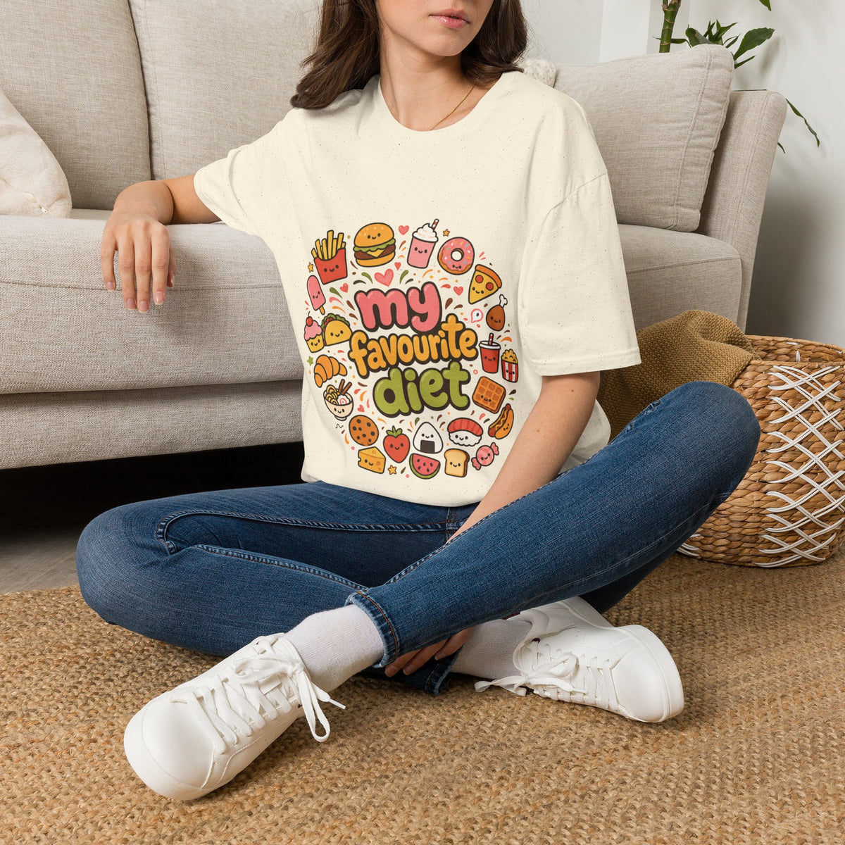 T-Shirt — "My Favourite Diet" Cute Junk Food Graphic Tee