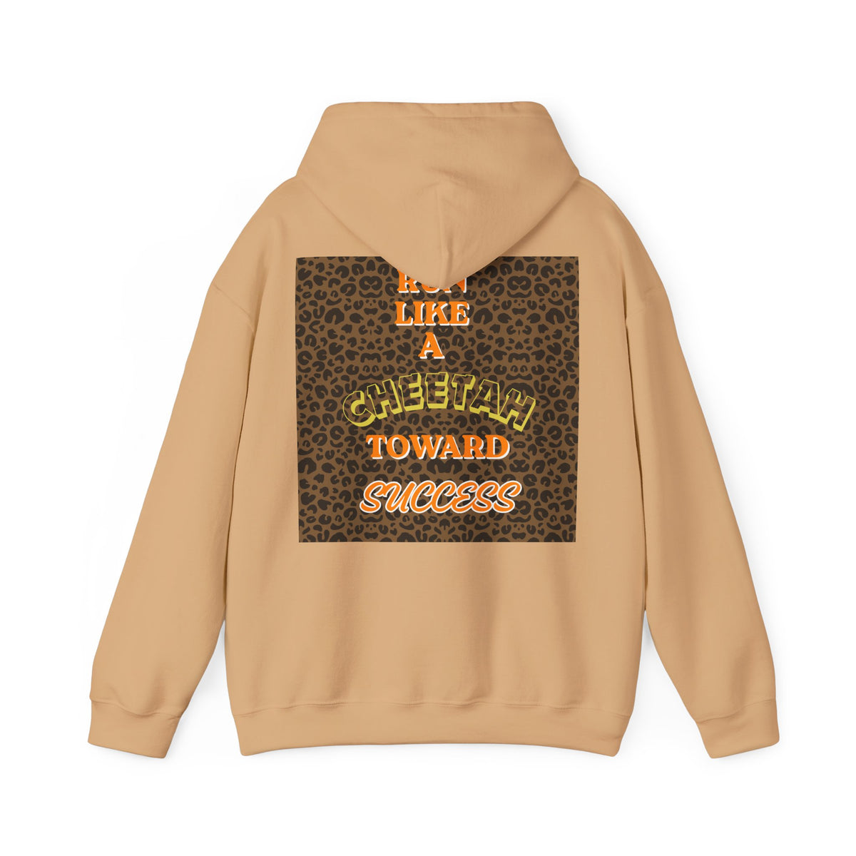 Minimalist Motivational Hoodie — “Move Like a Cheetah Toward Success” Leopard Print Motivational Hoodie
