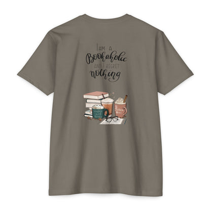 MINIMALIST|Bookaholic T-Shirt — "I am a Bookaholic and Regret Nothing" Illustrated Reading Tee