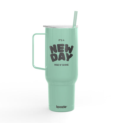 MINIMALIST | Tumbler 40oz Insulated Tumbler - "It's a New Day" Engraved Travel Cup