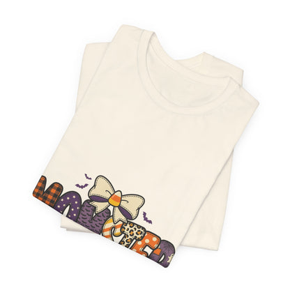Momster Halloween Tee | Momster Graphic T-Shirt, Spooky Purple Orange