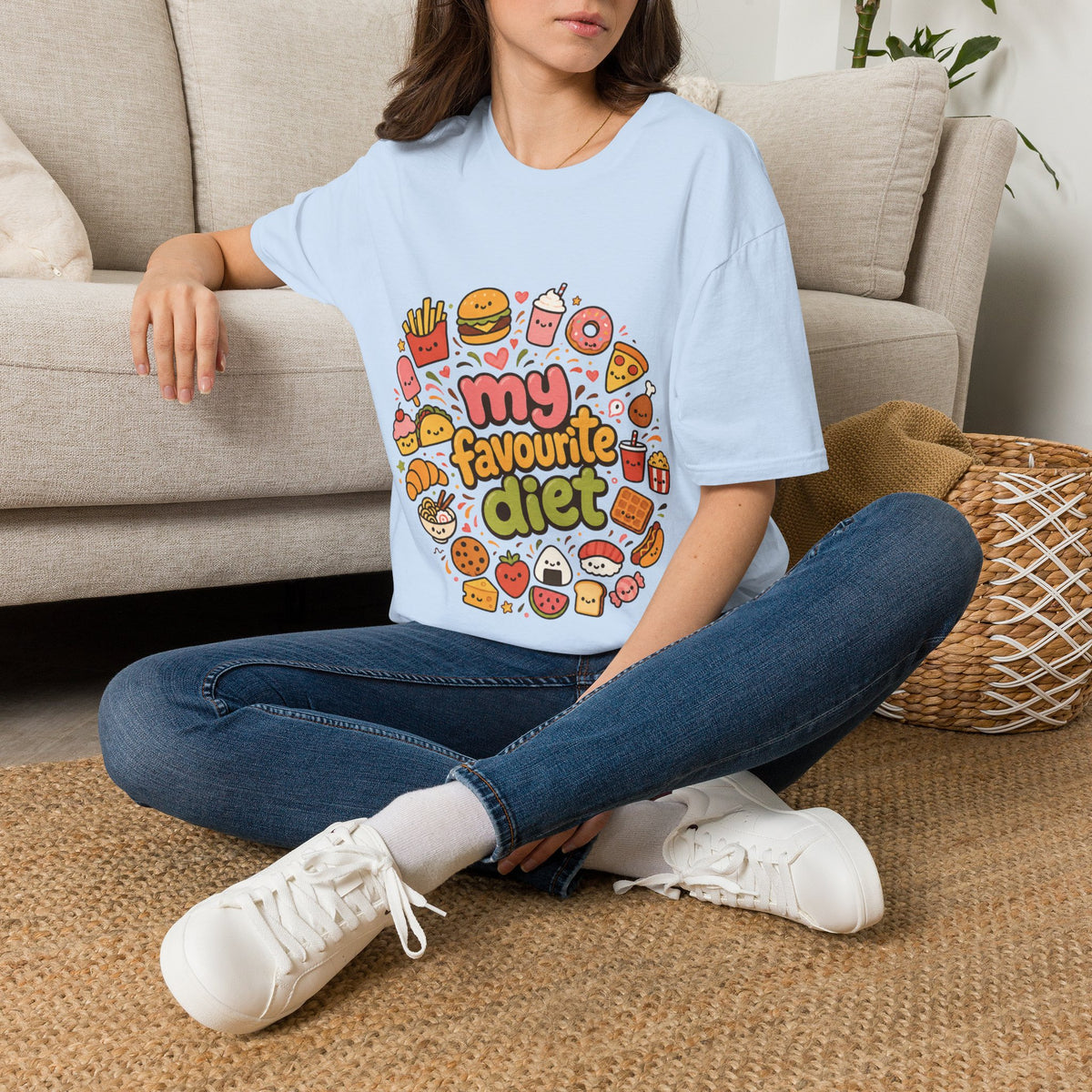 T-Shirt — "My Favourite Diet" Cute Junk Food Graphic Tee