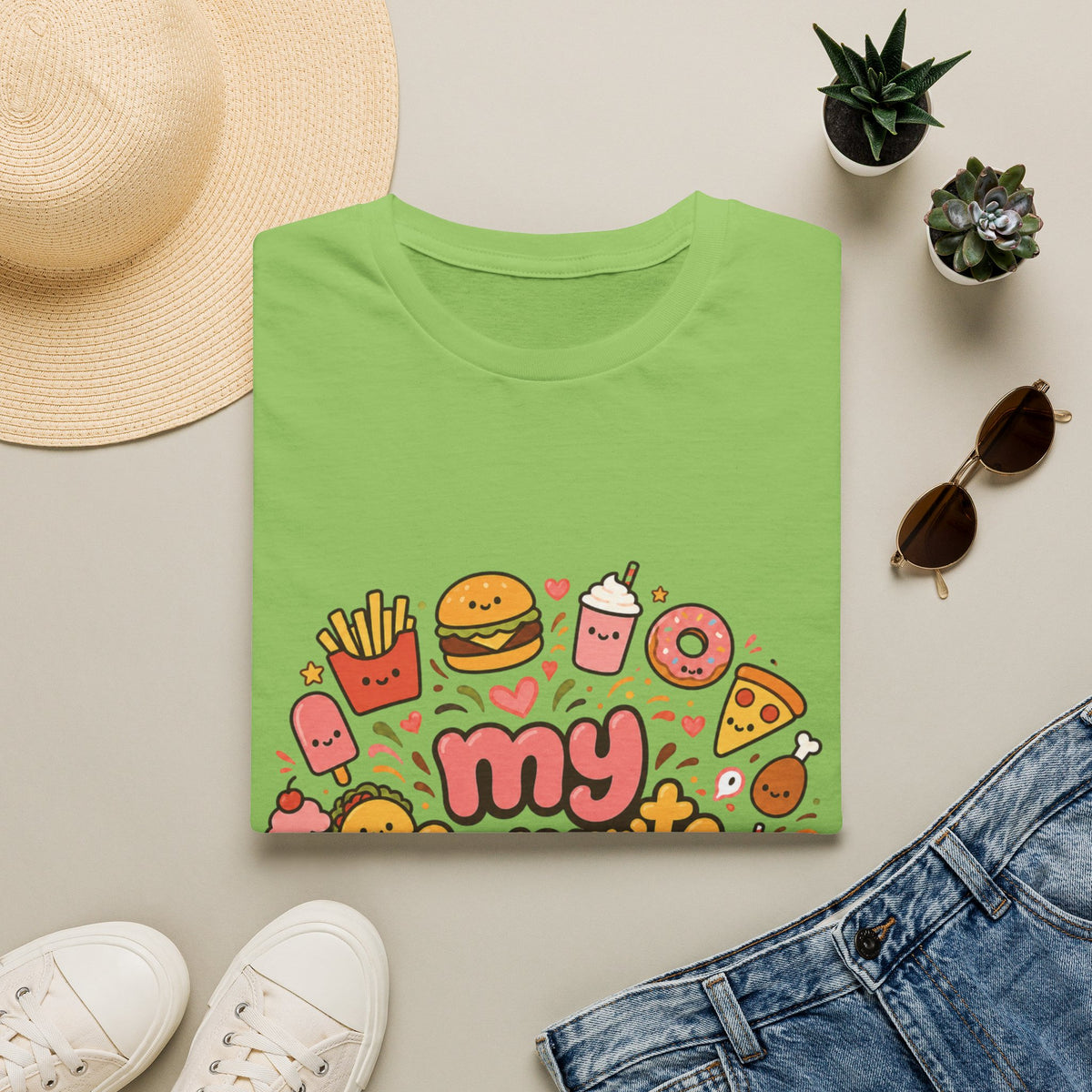 T-Shirt — "My Favourite Diet" Cute Junk Food Graphic Tee