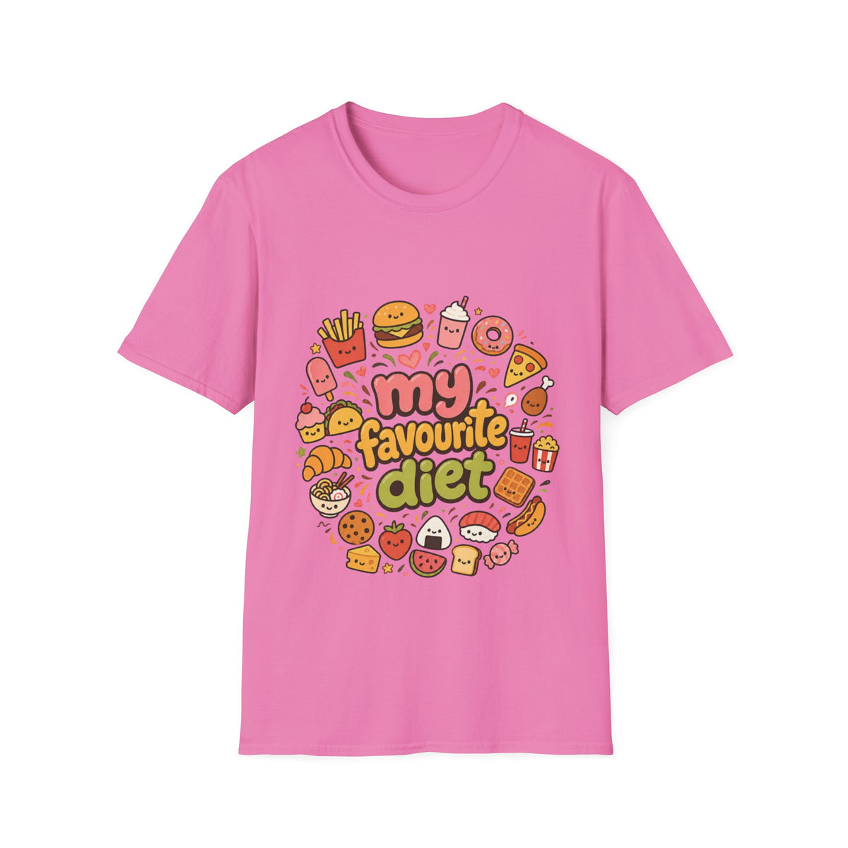 T-Shirt — "My Favourite Diet" Cute Junk Food Graphic Tee