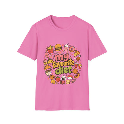 T-Shirt — "My Favourite Diet" Cute Junk Food Graphic Tee