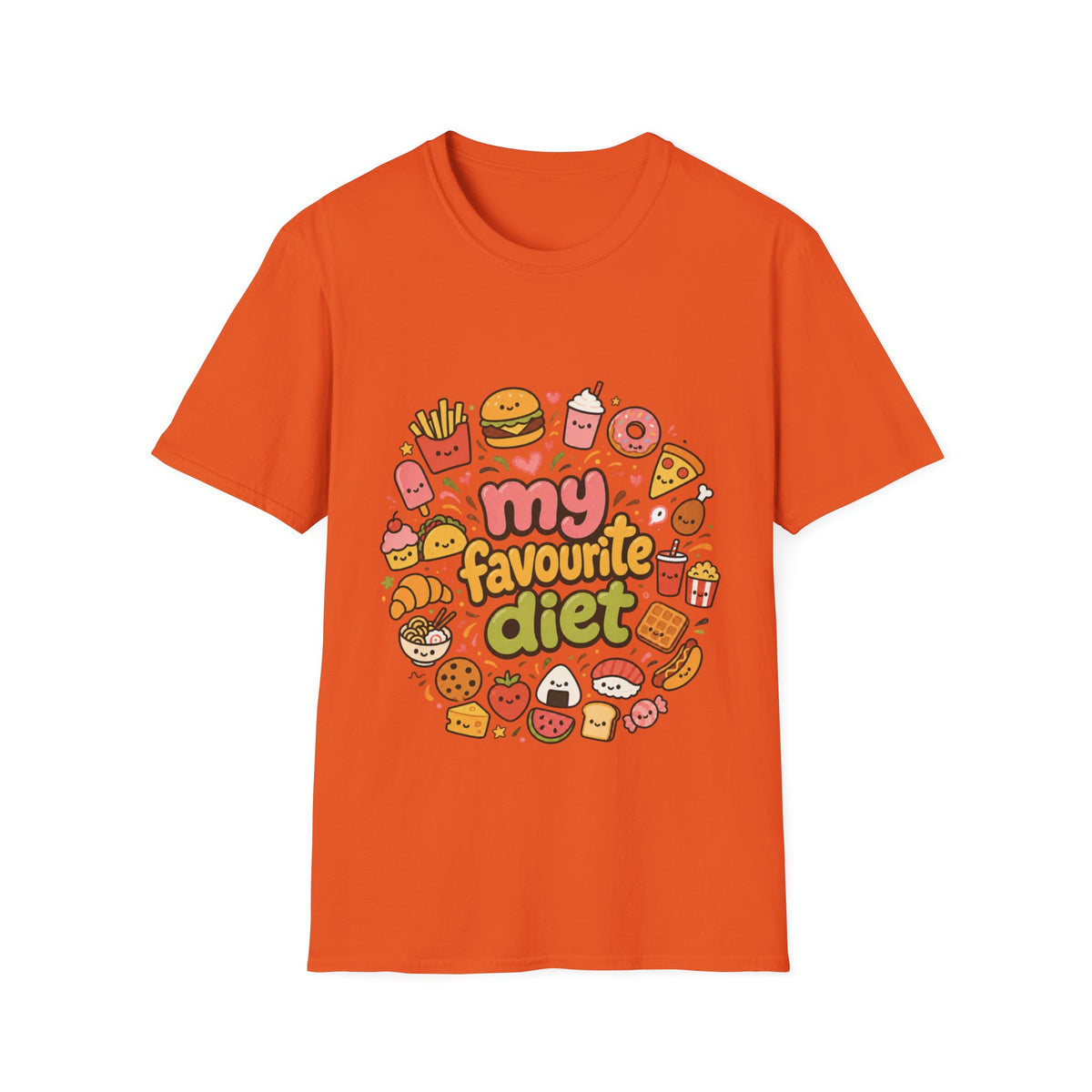 T-Shirt — "My Favourite Diet" Cute Junk Food Graphic Tee