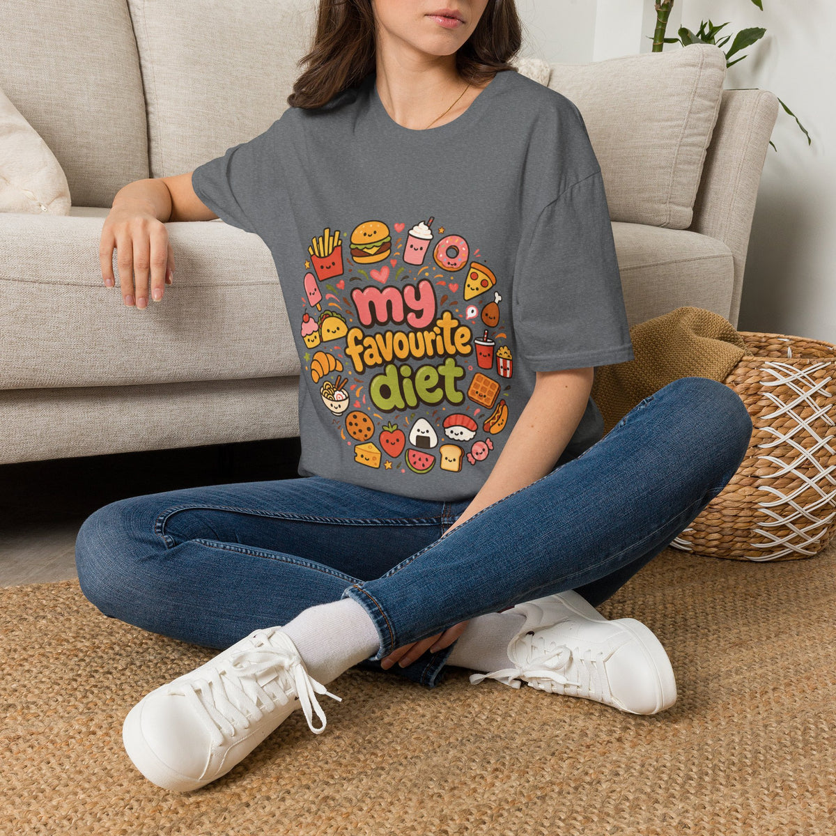 T-Shirt — "My Favourite Diet" Cute Junk Food Graphic Tee