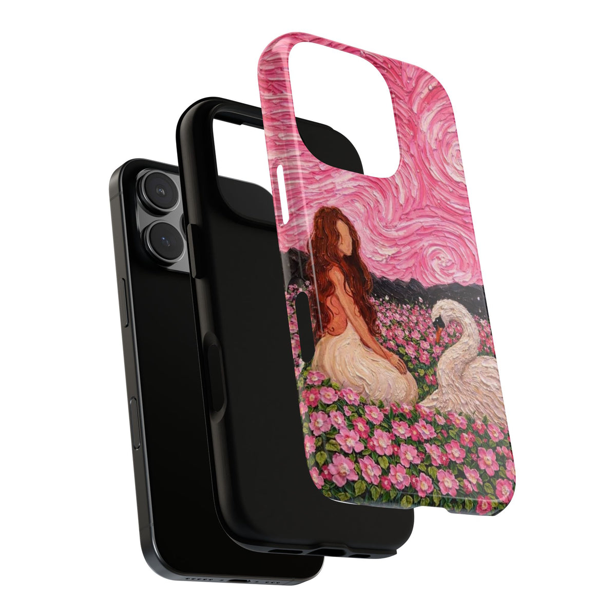 Serene Swan & Maiden Art Phone Case | Aesthetic Vintage Impressionist Tough Case