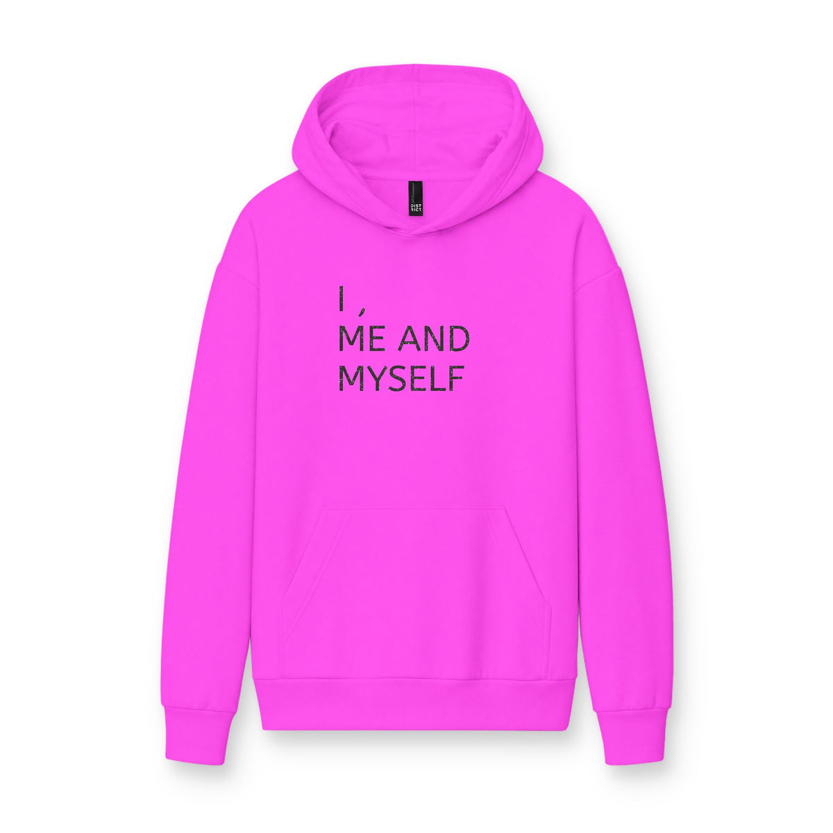 MINIMALIST| Hoodie — "I, Me and Myself" Minimalist White Fleece Hoodie