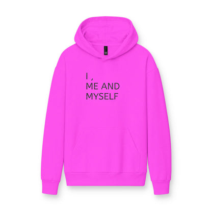 MINIMALIST| Hoodie — "I, Me and Myself" Minimalist White Fleece Hoodie