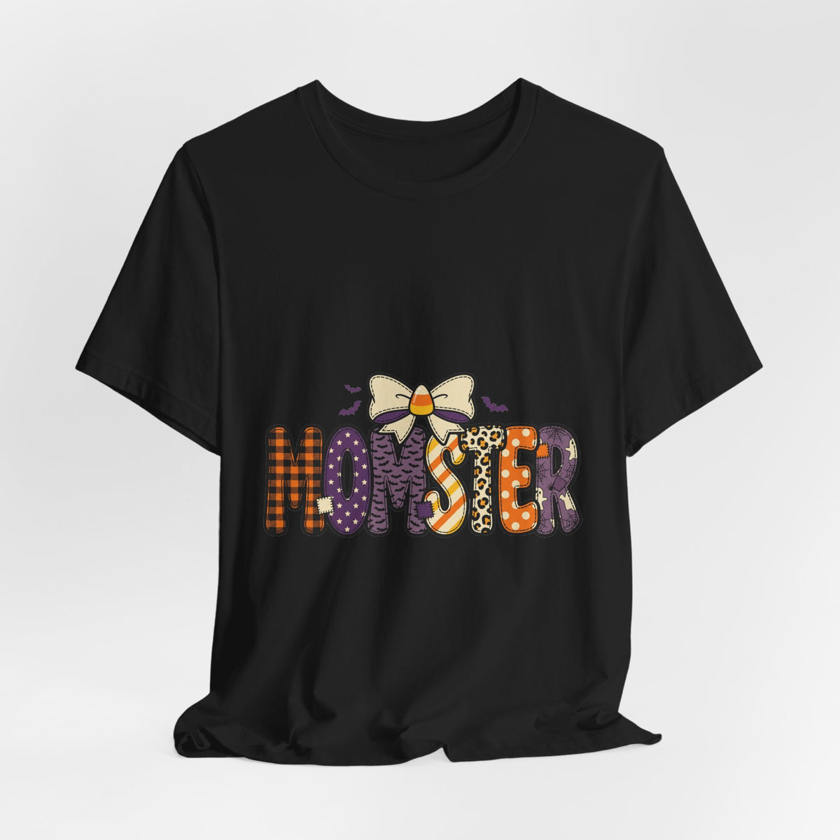 Momster Halloween Tee | Momster Graphic T-Shirt, Spooky Purple Orange