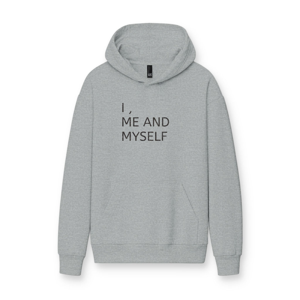 MINIMALIST| Hoodie — "I, Me and Myself" Minimalist White Fleece Hoodie