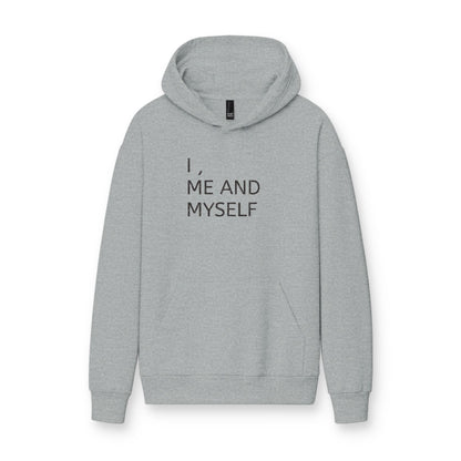 MINIMALIST| Hoodie — "I, Me and Myself" Minimalist White Fleece Hoodie