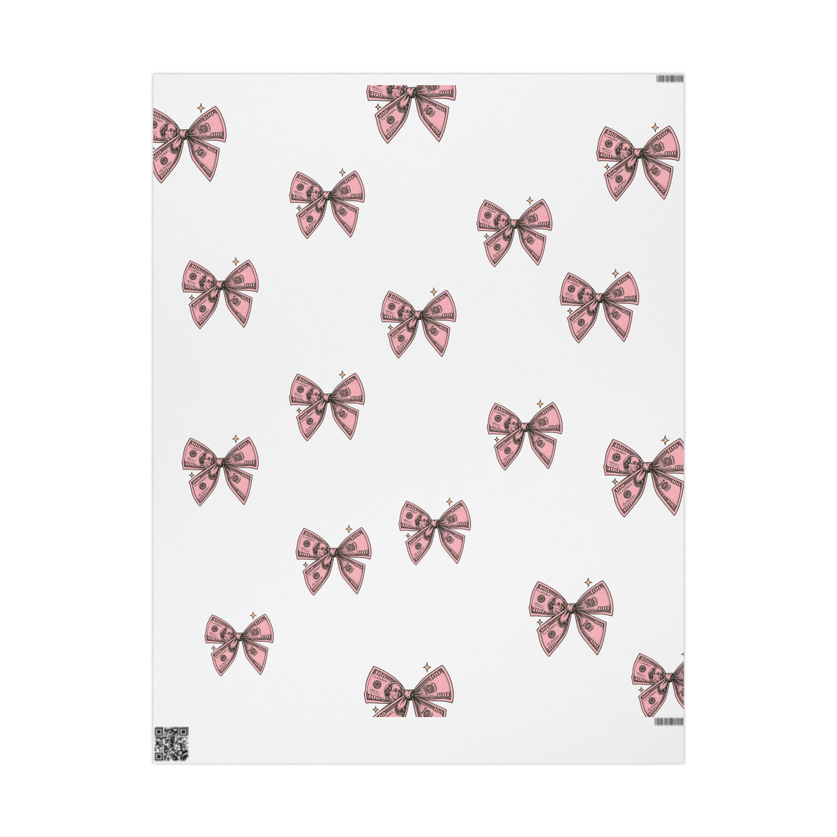 Pink Polka Bow Wrapping Paper — Cute Gift Wrap for Birthdays & Baby Showers