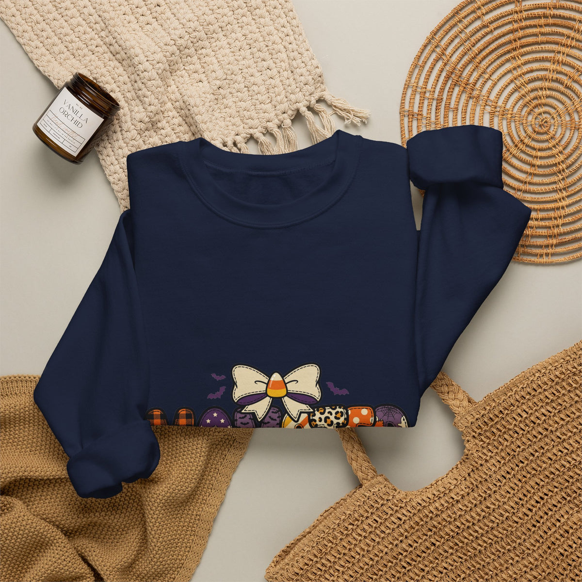 Momster Halloween Crewneck Sweatshirt | spooky mom, purple orange
