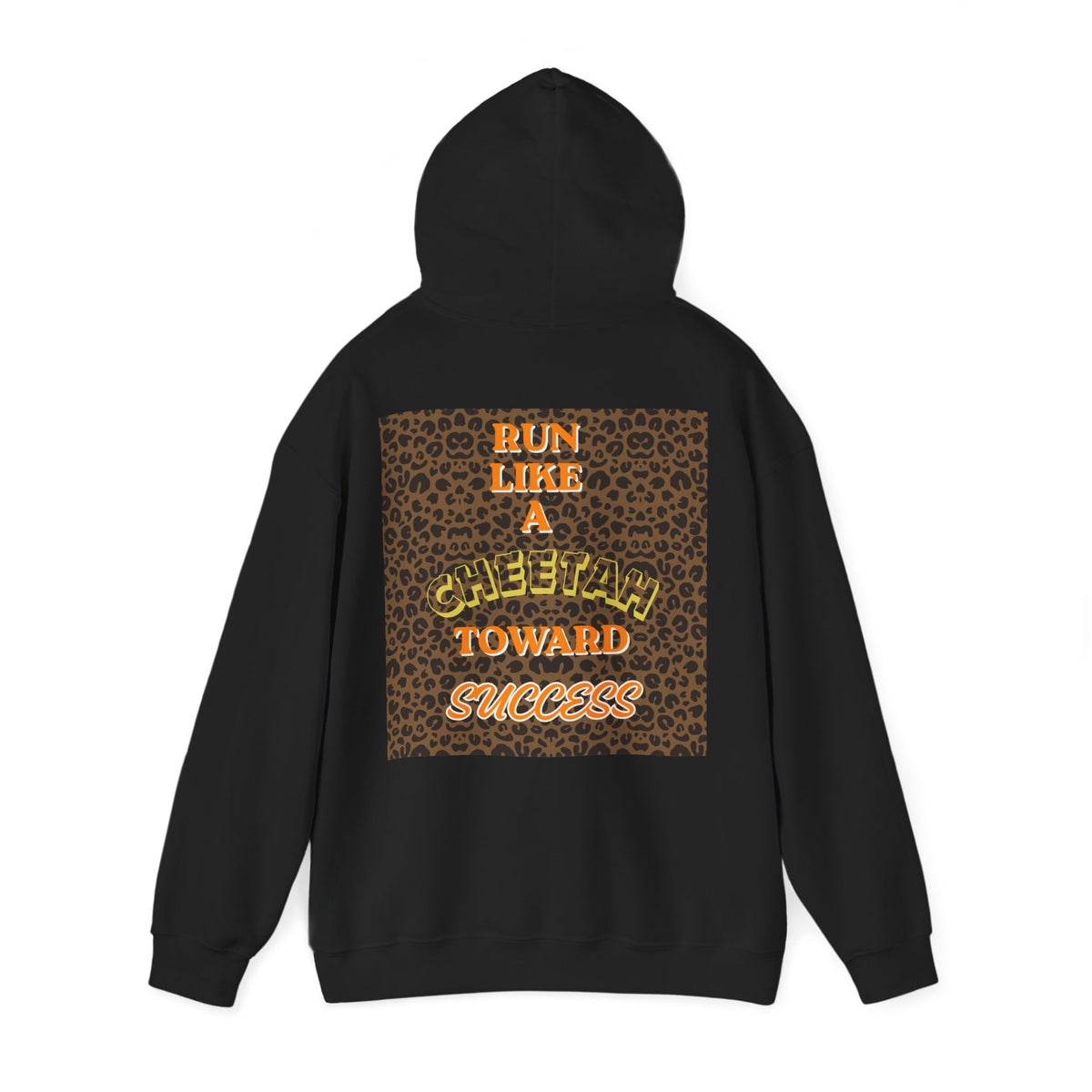 Minimalist Motivational Hoodie — “Move Like a Cheetah Toward Success” Leopard Print Motivational Hoodie