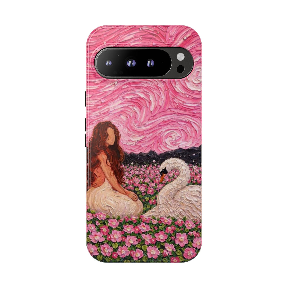 Serene Swan & Maiden Art Phone Case | Aesthetic Vintage Impressionist Tough Case