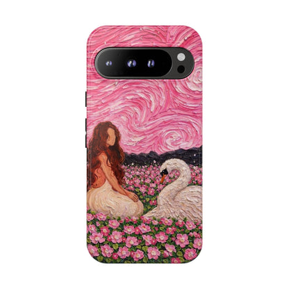 Serene Swan & Maiden Art Phone Case | Aesthetic Vintage Impressionist Tough Case