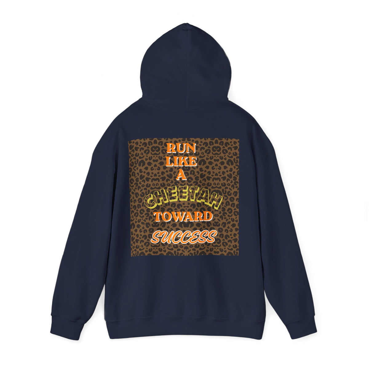 Minimalist Motivational Hoodie — “Move Like a Cheetah Toward Success” Leopard Print Motivational Hoodie