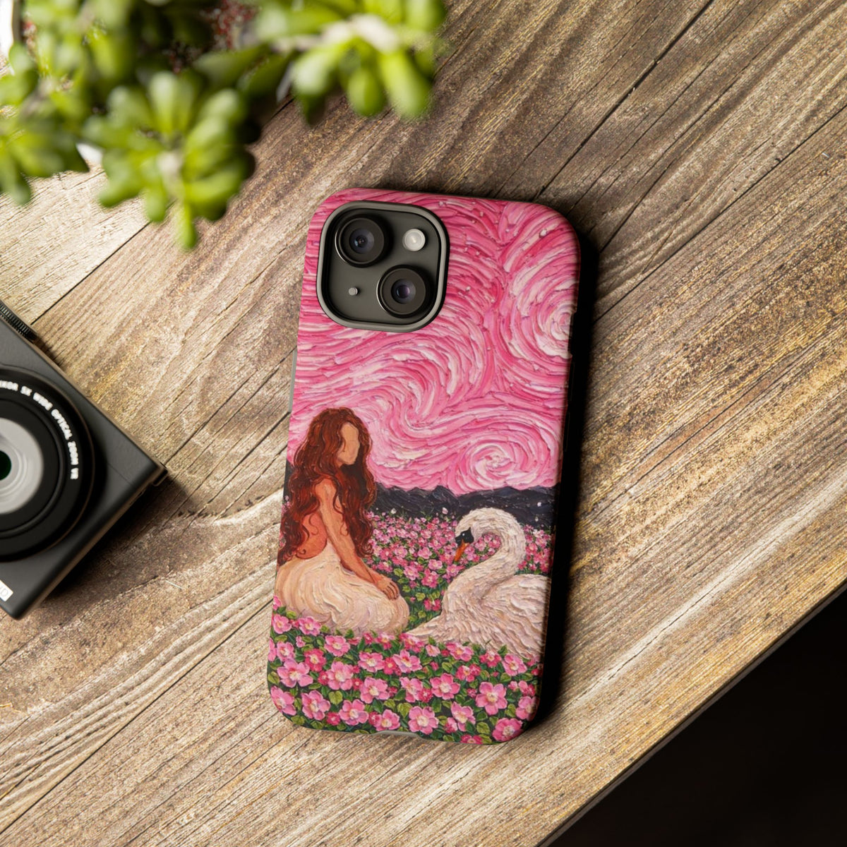Serene Swan & Maiden Art Phone Case | Aesthetic Vintage Impressionist Tough Case