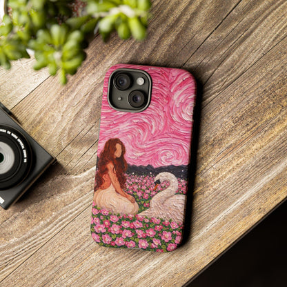 Serene Swan & Maiden Art Phone Case | Aesthetic Vintage Impressionist Tough Case