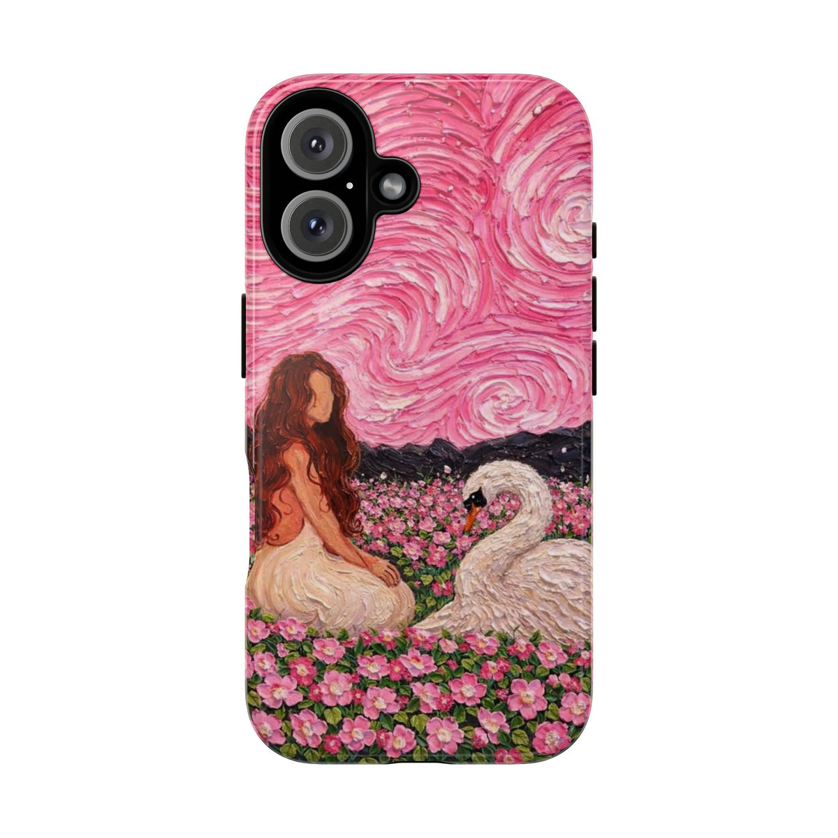 Serene Swan & Maiden Art Phone Case | Aesthetic Vintage Impressionist Tough Case