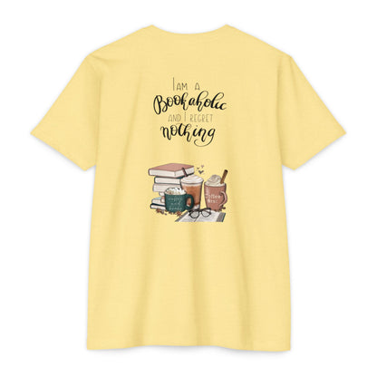 MINIMALIST|Bookaholic T-Shirt — "I am a Bookaholic and Regret Nothing" Illustrated Reading Tee