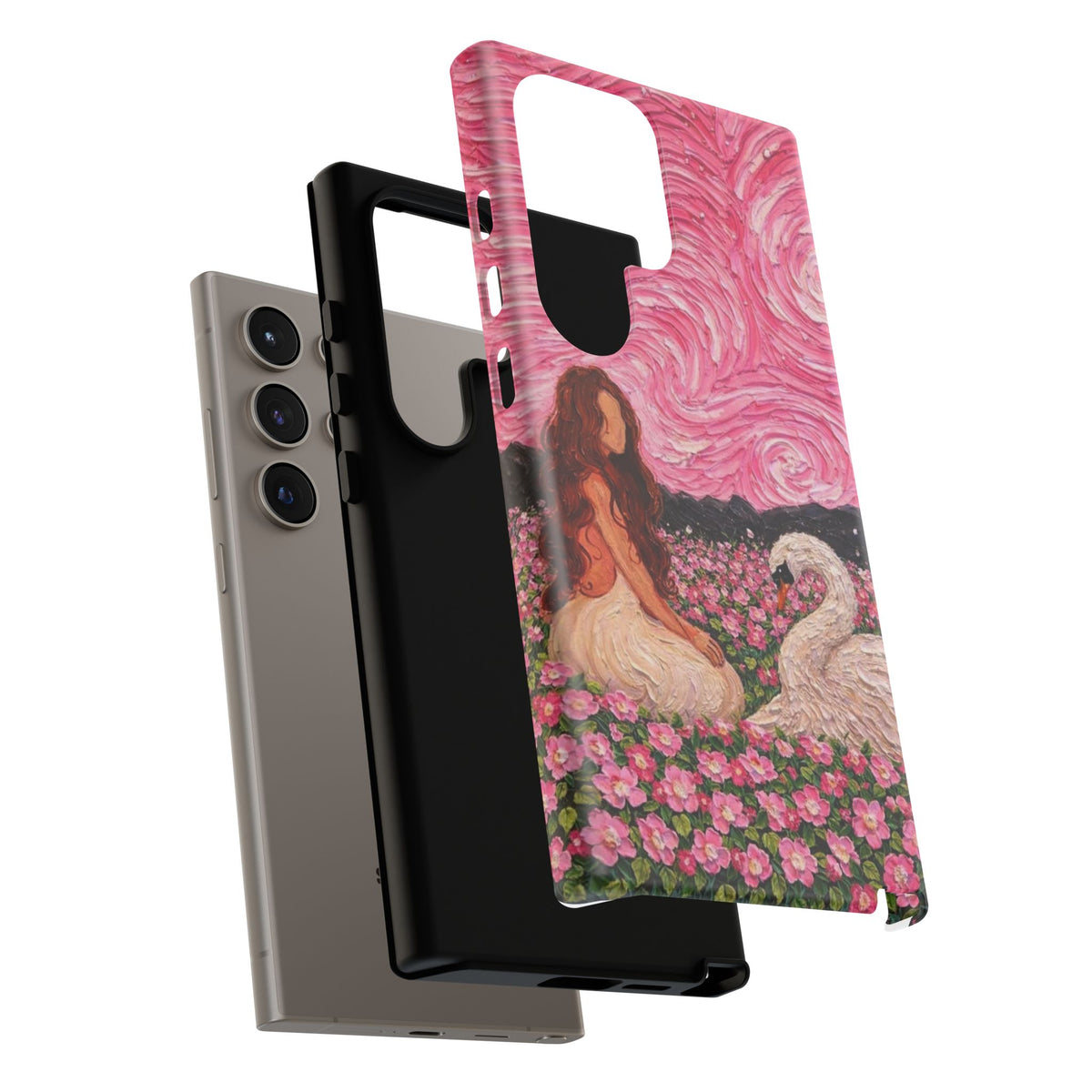 Serene Swan & Maiden Art Phone Case | Aesthetic Vintage Impressionist Tough Case