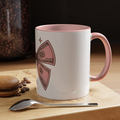 Coquette Pink Money Bow Ceramic Accent Mug 11oz