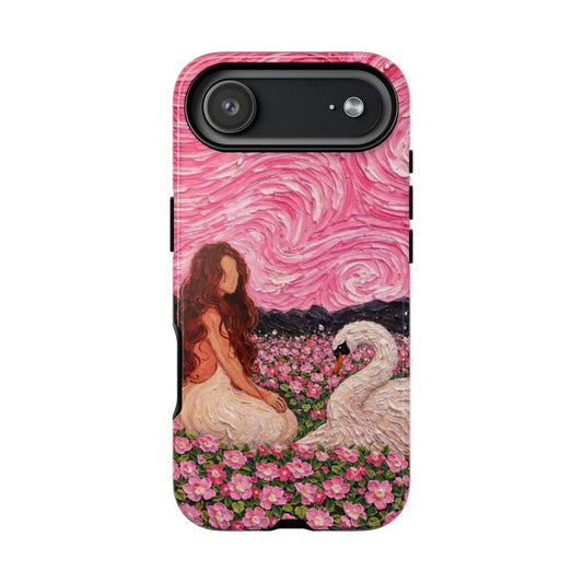 Serene Swan & Maiden Art Phone Case | Aesthetic Vintage Impressionist Tough Case