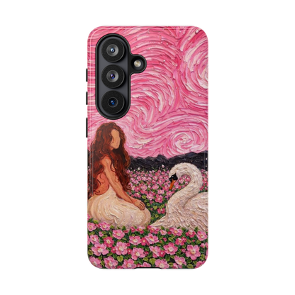 Serene Swan & Maiden Art Phone Case | Aesthetic Vintage Impressionist Tough Case