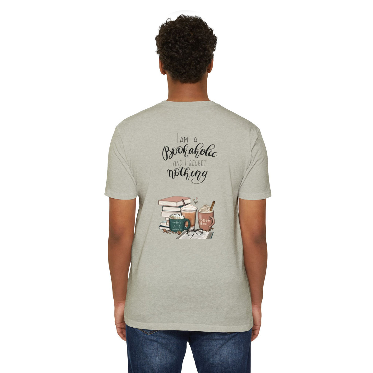 MINIMALIST|Bookaholic T-Shirt — "I am a Bookaholic and Regret Nothing" Illustrated Reading Tee