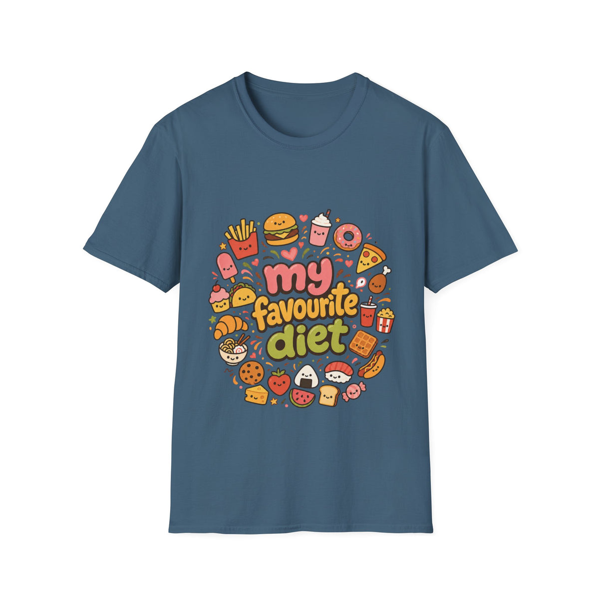 T-Shirt — "My Favourite Diet" Cute Junk Food Graphic Tee