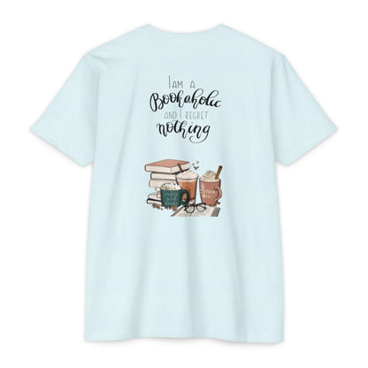 MINIMALIST|Bookaholic T-Shirt — "I am a Bookaholic and Regret Nothing" Illustrated Reading Tee