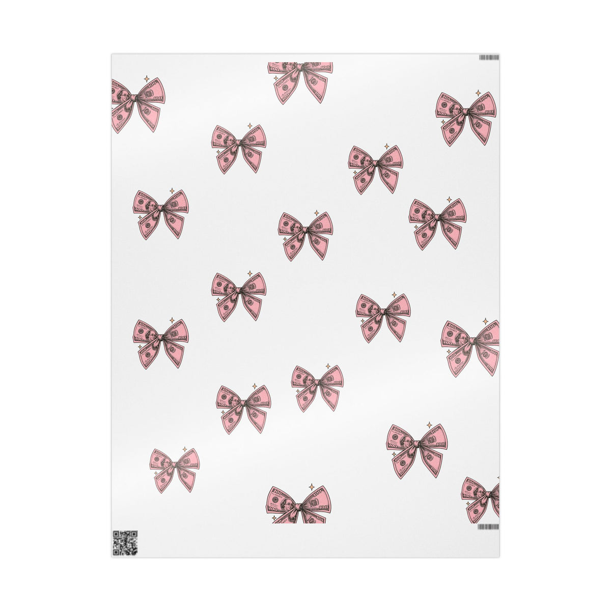 Pink Polka Bow Wrapping Paper — Cute Gift Wrap for Birthdays & Baby Showers