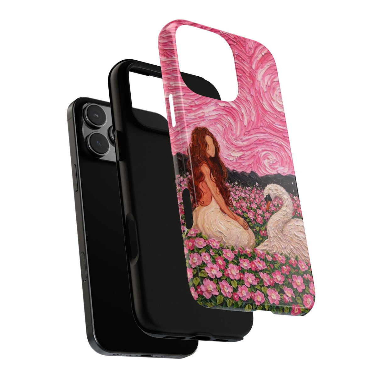 Serene Swan & Maiden Art Phone Case | Aesthetic Vintage Impressionist Tough Case