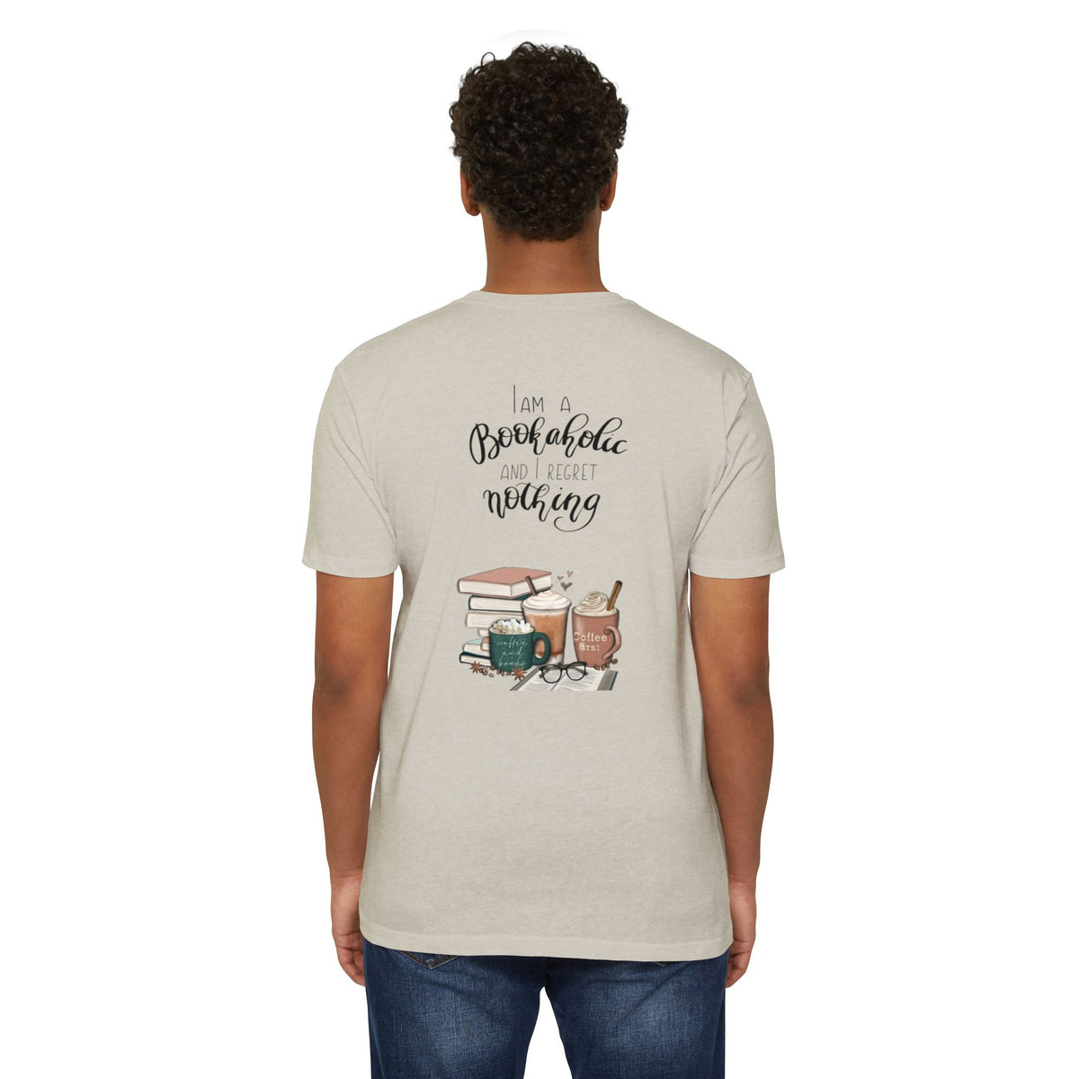 MINIMALIST|Bookaholic T-Shirt — "I am a Bookaholic and Regret Nothing" Illustrated Reading Tee