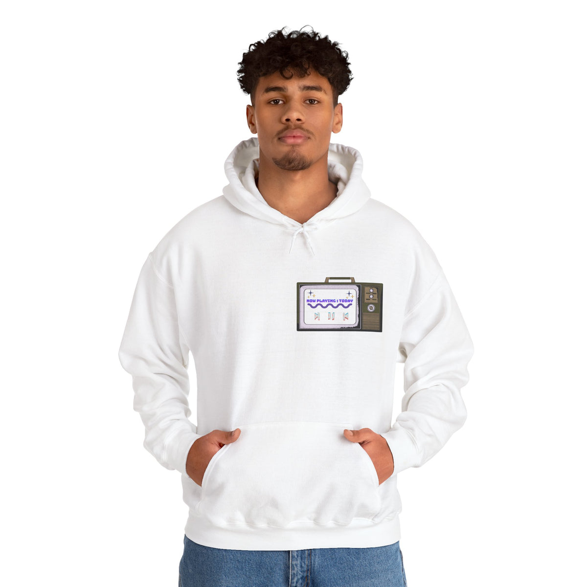 Retro TV 'Now Playing Today' Hoodie — Vintage Media Graphic Pullover