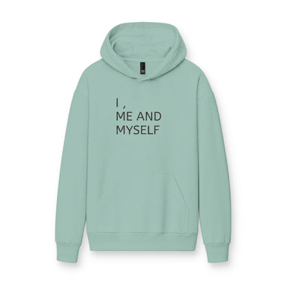 MINIMALIST| Hoodie — "I, Me and Myself" Minimalist White Fleece Hoodie
