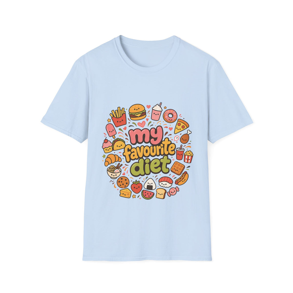 T-Shirt — "My Favourite Diet" Cute Junk Food Graphic Tee