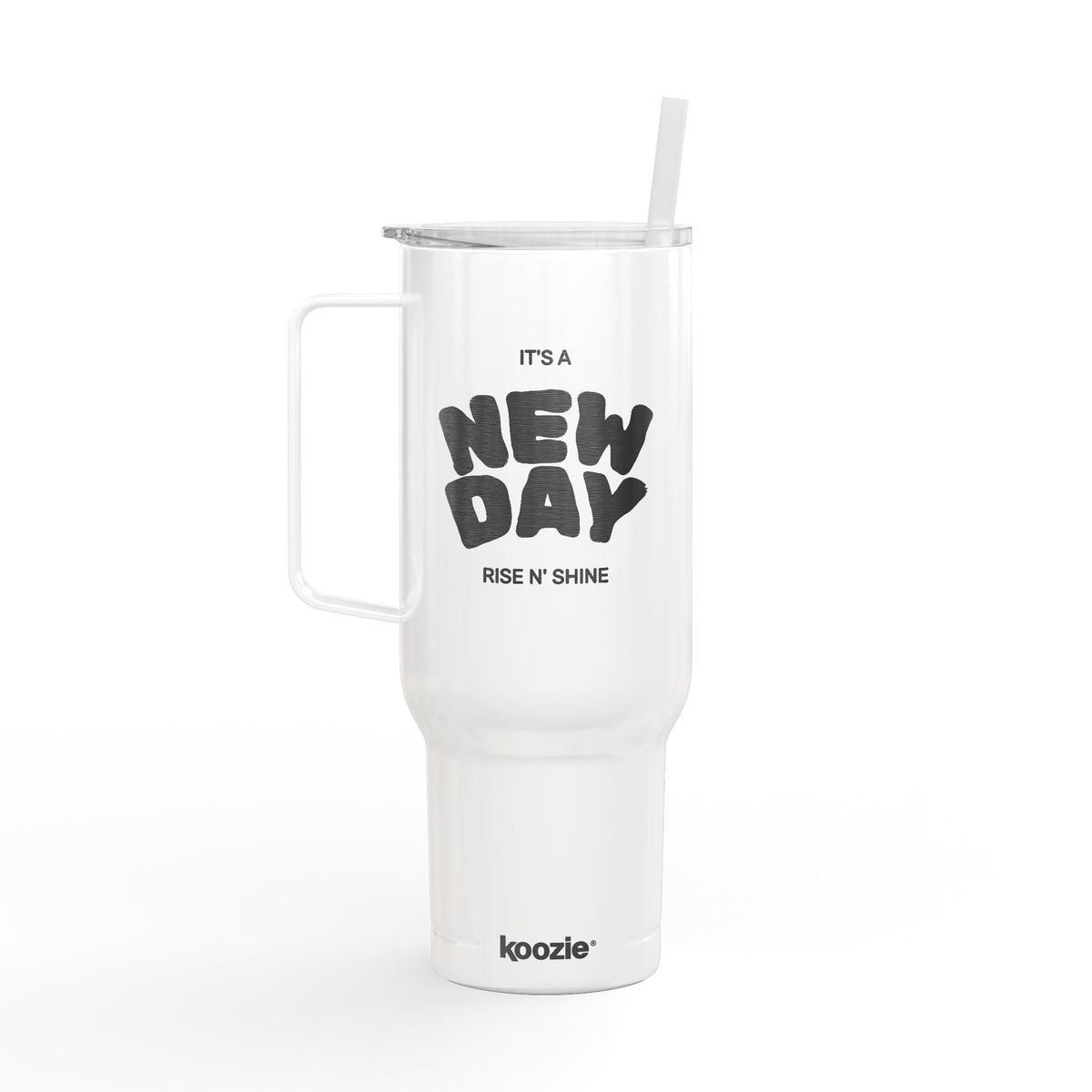 MINIMALIST | Tumbler 40oz Insulated Tumbler - "It's a New Day" Engraved Travel Cup