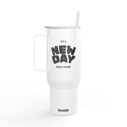 MINIMALIST | Tumbler 40oz Insulated Tumbler - "It's a New Day" Engraved Travel Cup