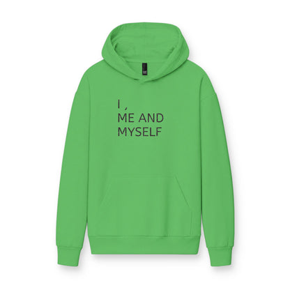 MINIMALIST| Hoodie — "I, Me and Myself" Minimalist White Fleece Hoodie